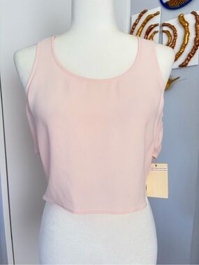 Emporio Armani Blush Pink Scoop Neck Crop Tank
